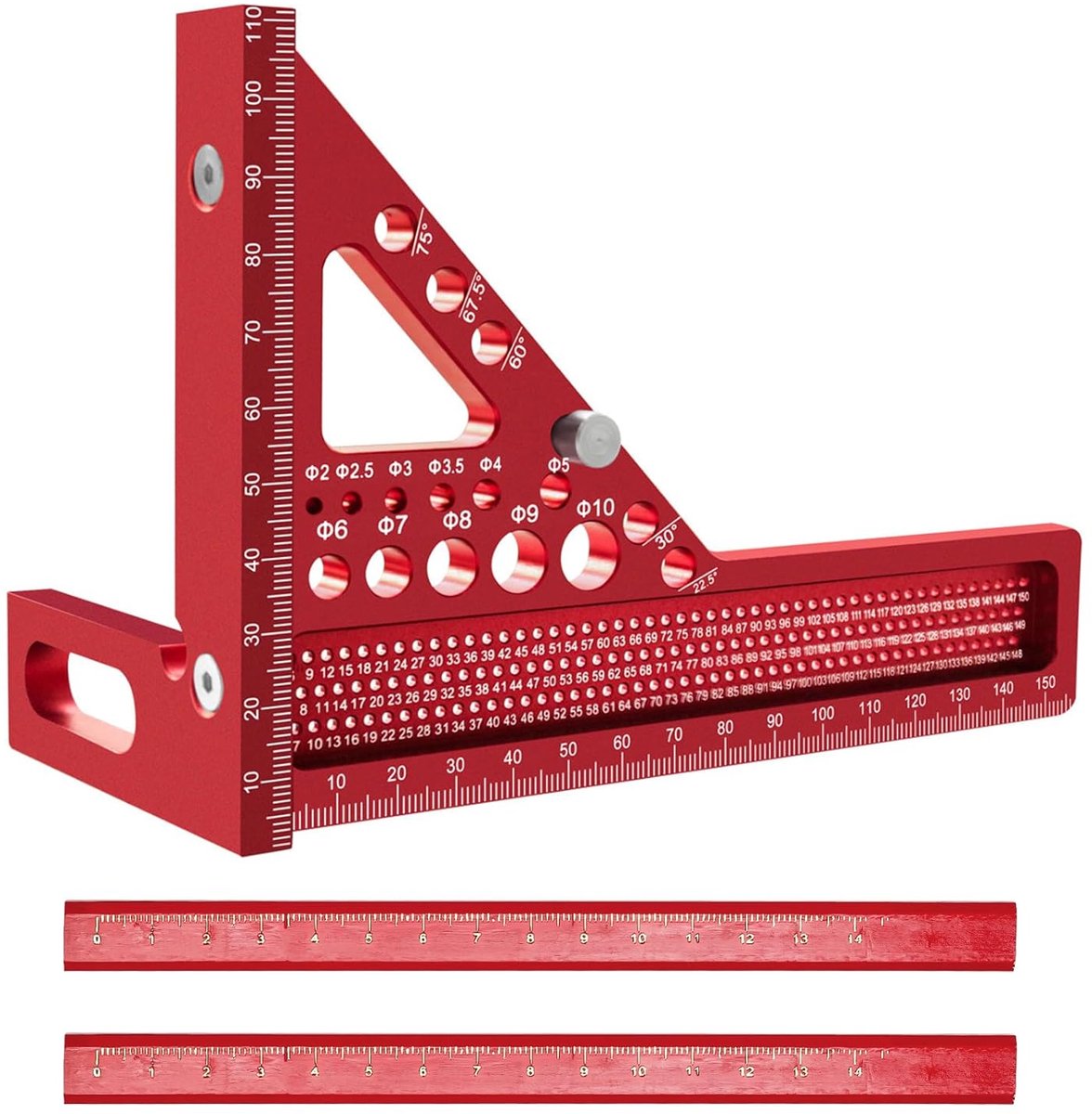 Qivine 3D Carpenter, Triangular, High Precision, Metal Angle, Aluminum, 22.5~90°, Woodworking Tools for Woodworking - ShopVlot