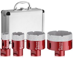 COLFULINE 4pcs M14 Diamond Drill Bit Set for Drilling with 20/35/50/68mm for Glass, Tiles, Granite, Porcelain - ShopVlot