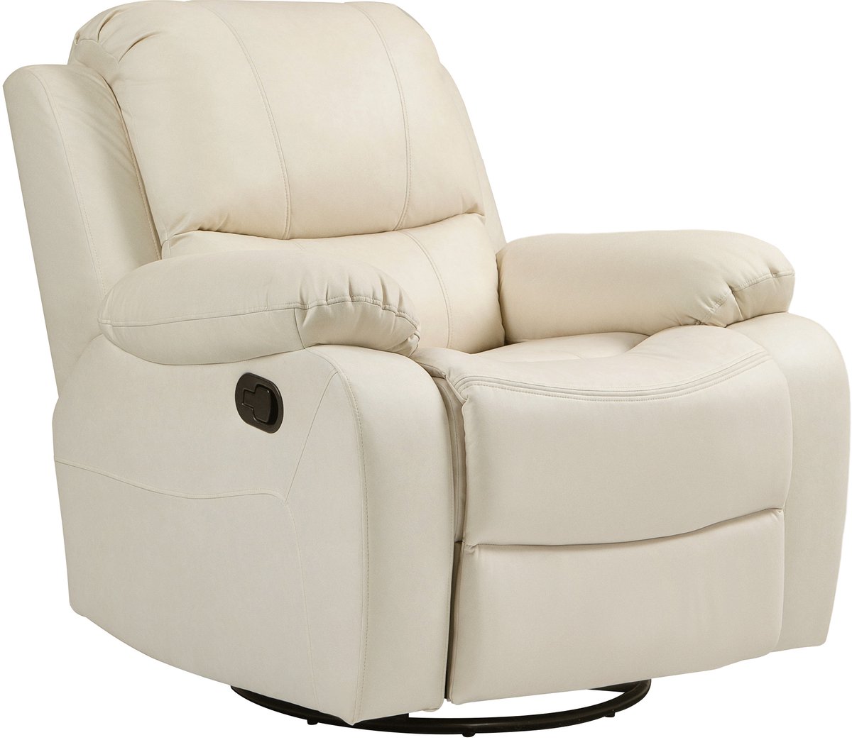 Homona Relaxfauteuil - Met verstelbare rugleuning, voetensteun, schommelfunctie en draaibaar - 93 x 100 x 98 cm - Crèmewit