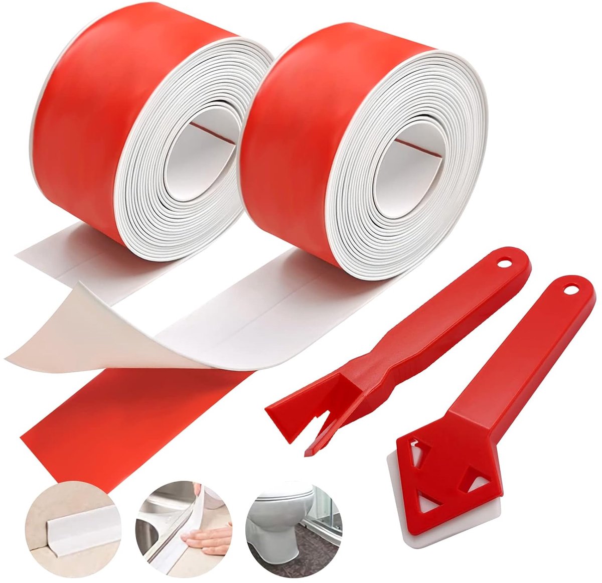 Sealer tape zelfklevend - 2 rollen - waterdicht - eenvoudig te gebruiken voor badkamer - ShopVlot