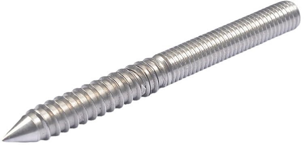 Stokschroeven M8 x 50 mm - Gegalvaniseerd roestvrij staal - Dubbelzijdige plugschroeven - Ideaal voor meubelpoten - ShopVlot
