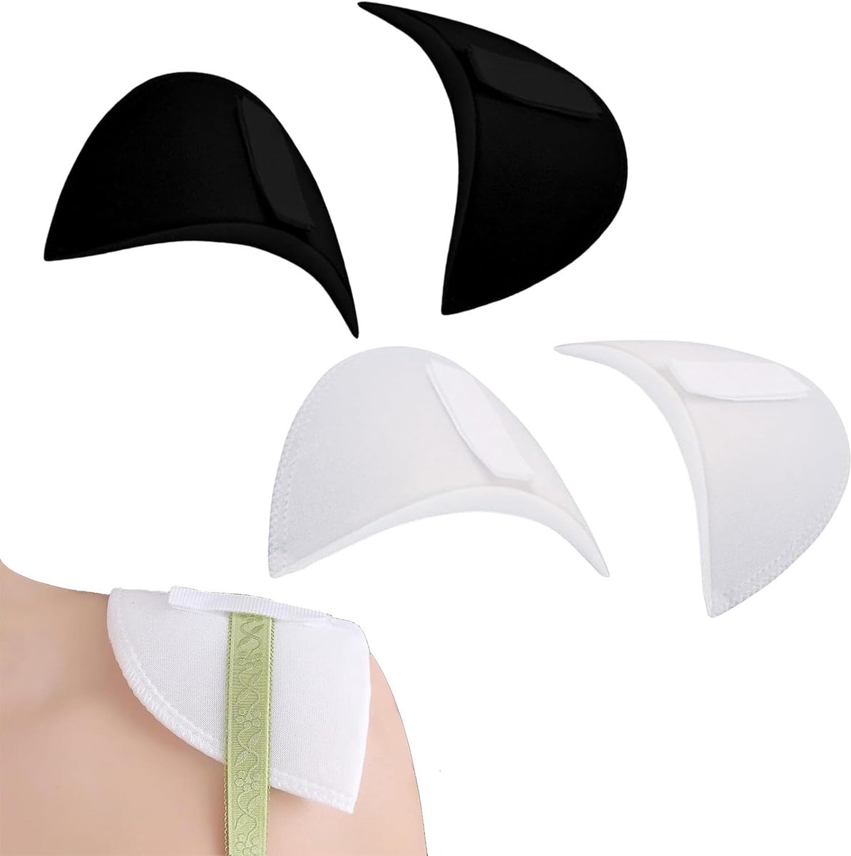2 pairs of clothing shoulder straps, padded straps with fastener, removable sewn sponge straps, non-slip reusable foam - ShopVlot