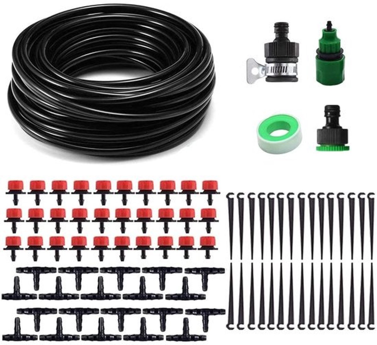 Dailygoods - micro-druppelirrigatieset voor planten - zelfwatergevend tuinsysteem 2/5M82FT