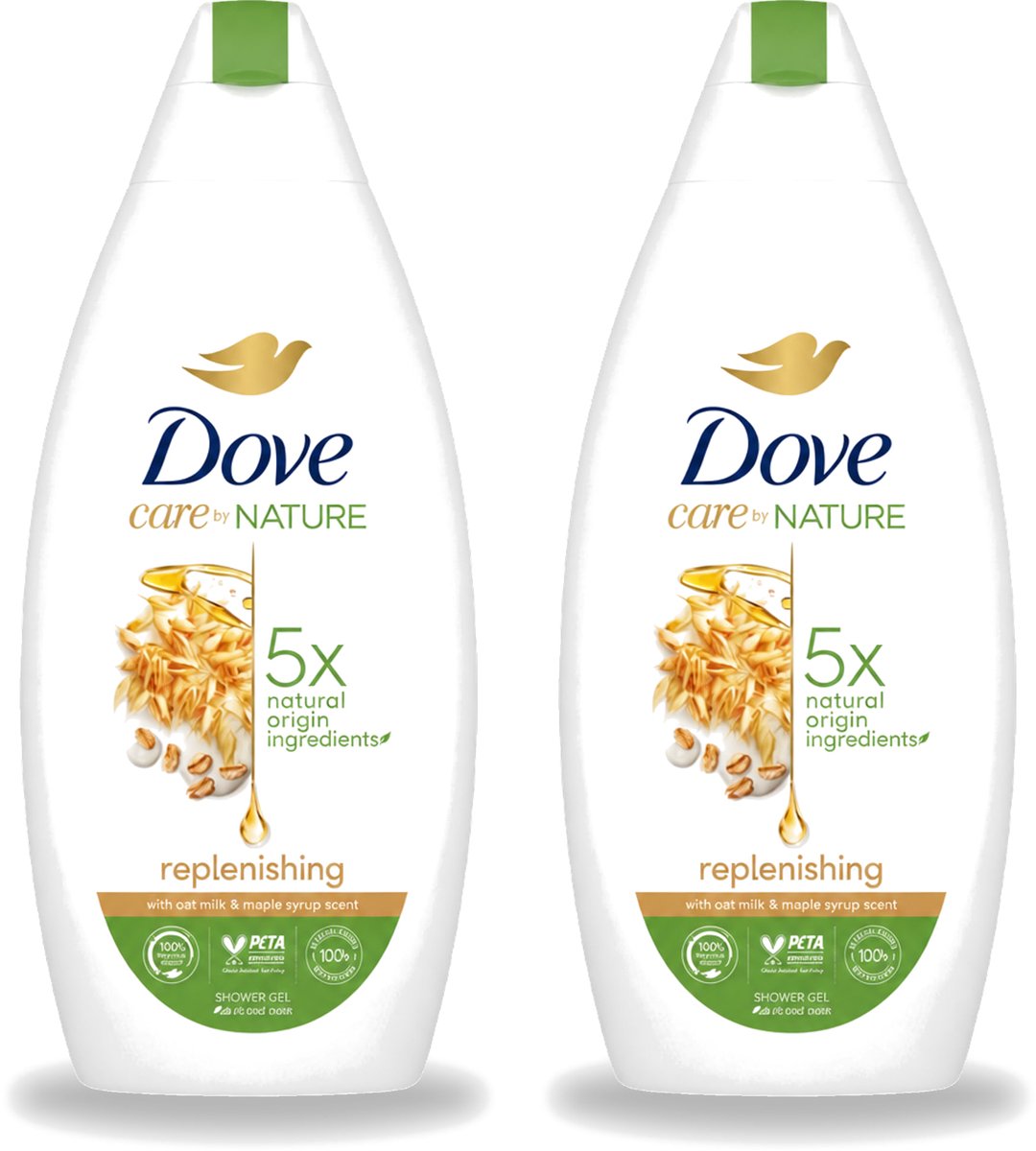 2 x Dove - Douchegel - Replenishing - Hydraterend en verzorgend - 400 ml - Voordeelverpakking - 2 stuks