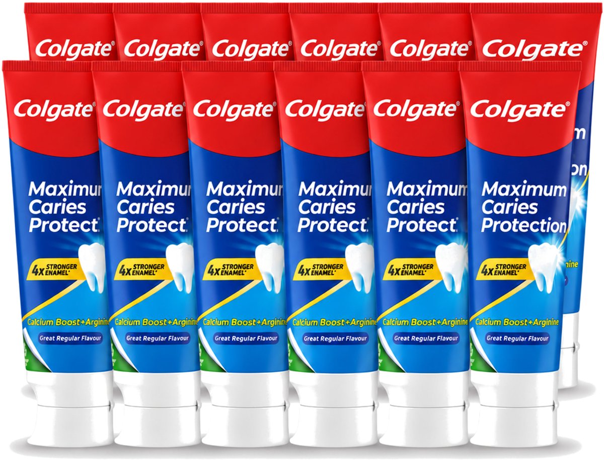 12 x Colgate - Carries Protection - Met Calcium - Tandpasta - 75ml - Voordeelverpakking - 12 stuks
