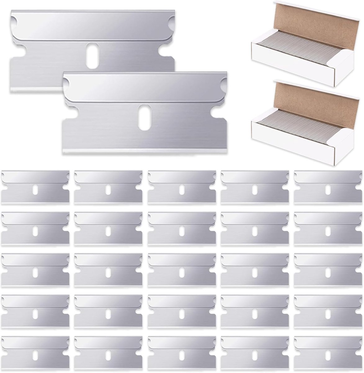 200 pieces scraper for ceramic hobs, replacement blades made of stainless steel, scrapers for glass ceramics, tiles - ShopVlot