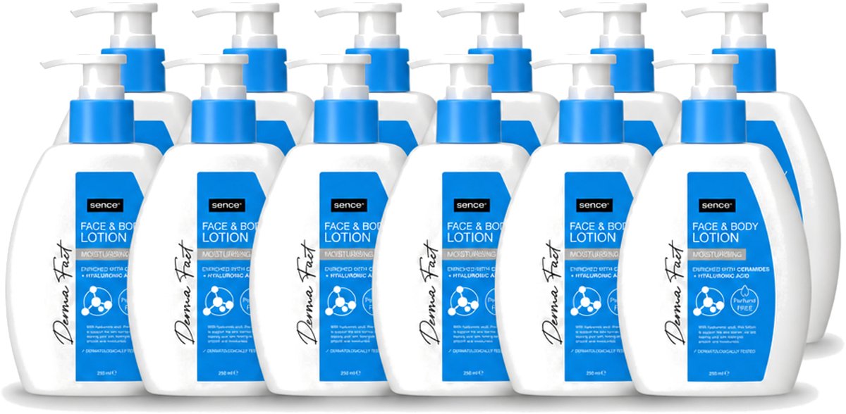 12 x Sence – Lotion – Face & Body – 250 ml - Voordeelverpakking - 12 stuks