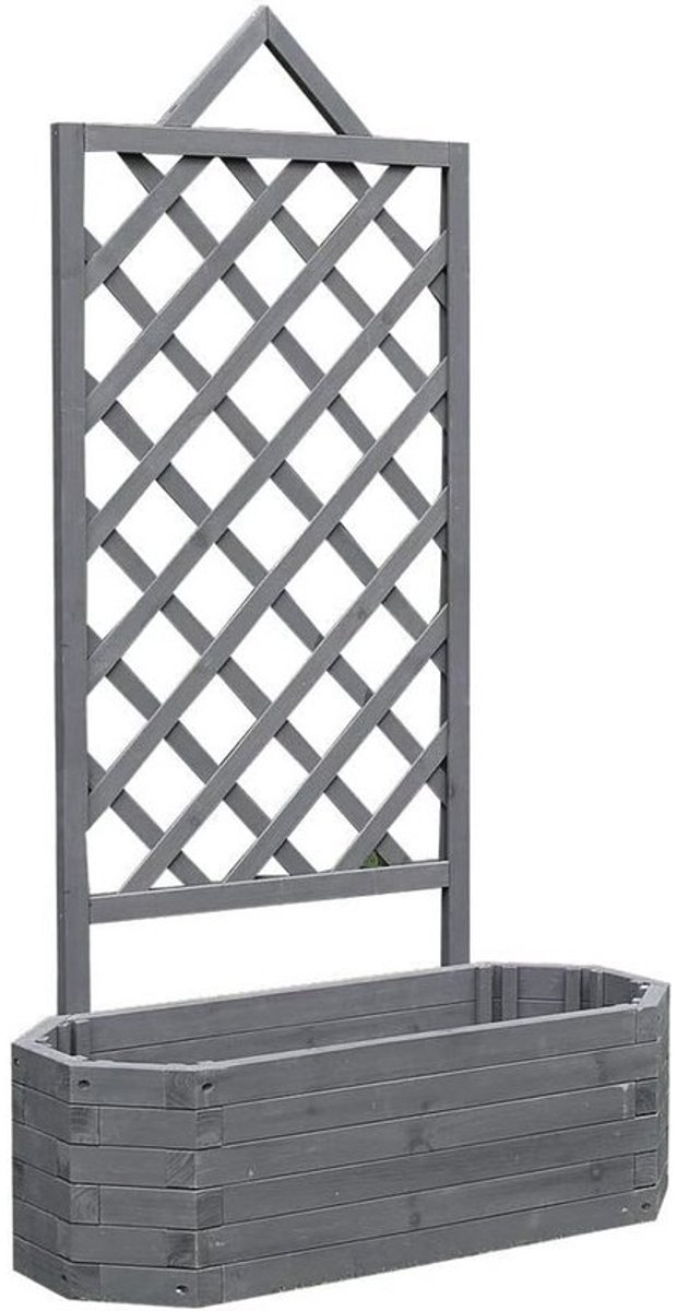 Houten spalier - 150 cm - met plantenbak - Klimhulp - voor hang- en rankplanten
