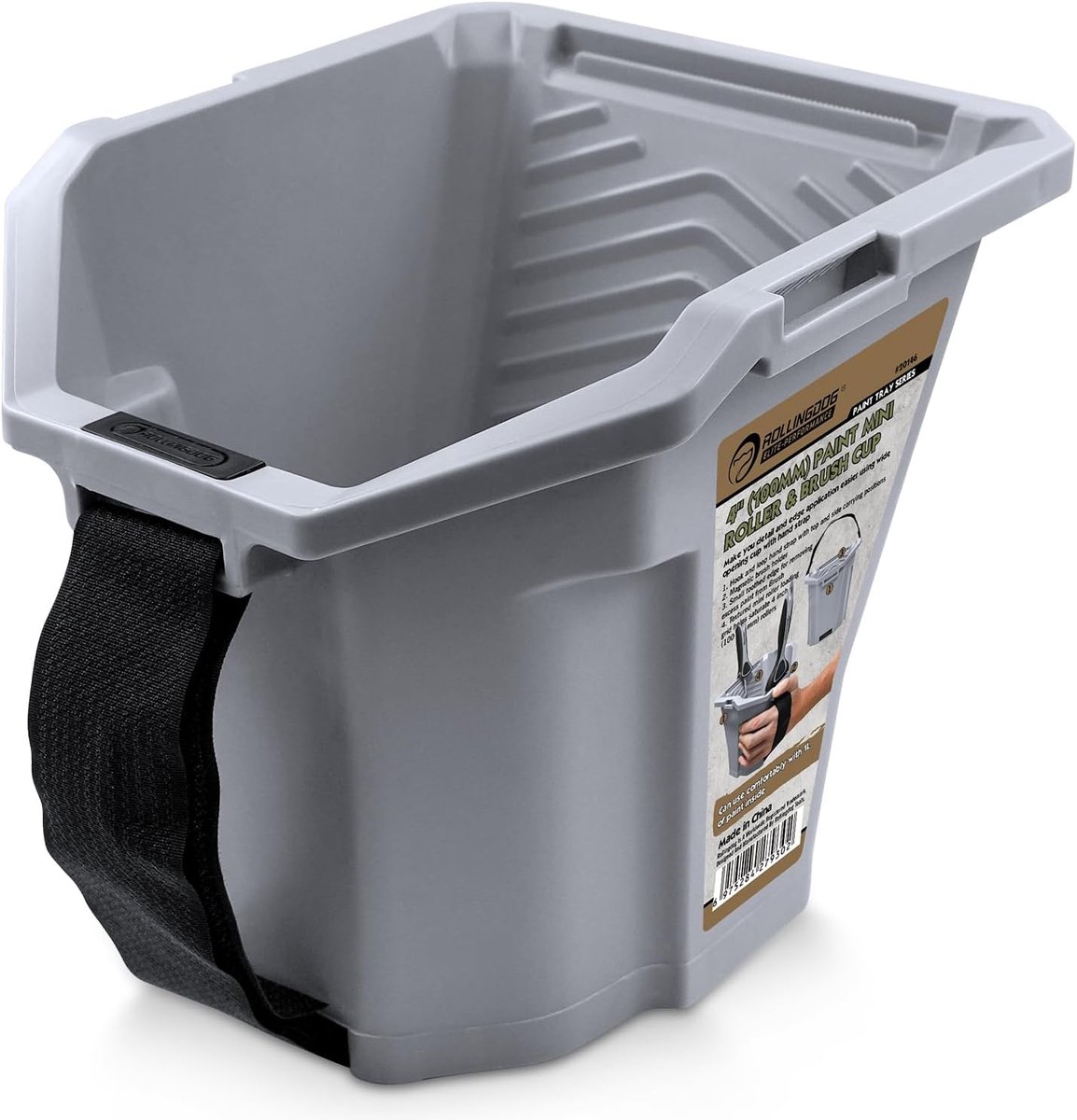 ROLLINGDOG 4" (100mm) Paint Bucket & Paint Cup with Magnetic Holder and Hook & Loop Strap, 1L Capacity with Load Grid - ShopVlot