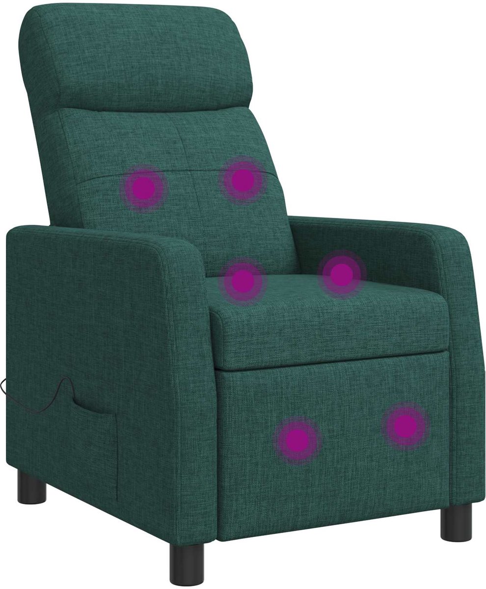 vidaXL Massage - Relaxstoel - Donkergroen - Stof