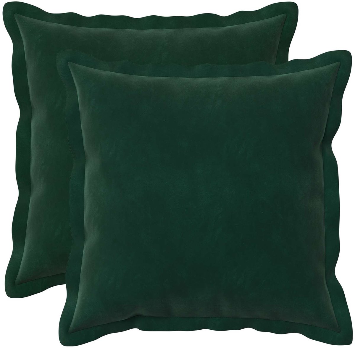vidaXL Dekenkussen - 2 - st - HOUTEN - Donkergroen - 40 - x - 40 - cm - fluweel