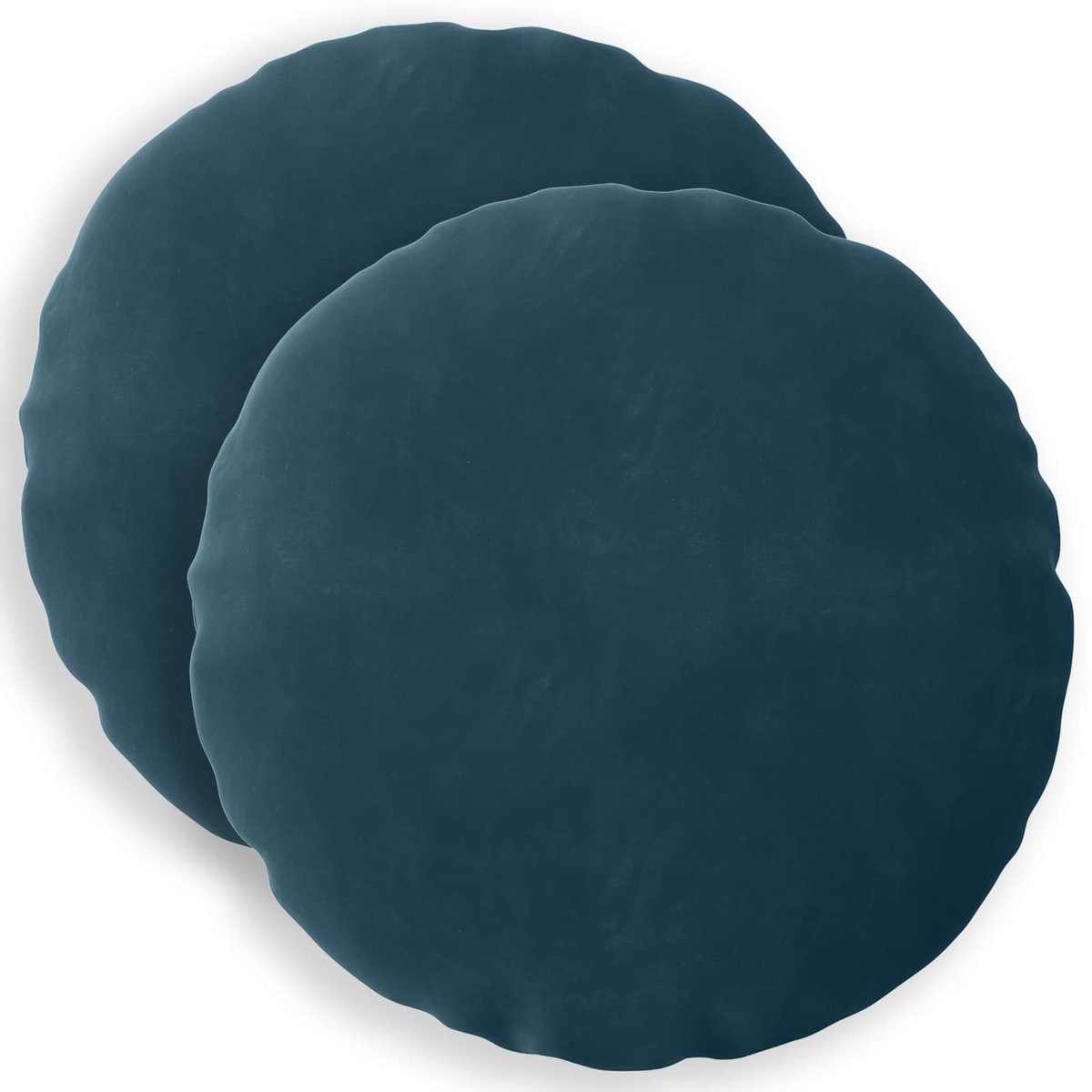 vidaXL Dekenkussen - 2 - st - HEERLEN - Blauw - Diam. - 60 - cm - fluweel
