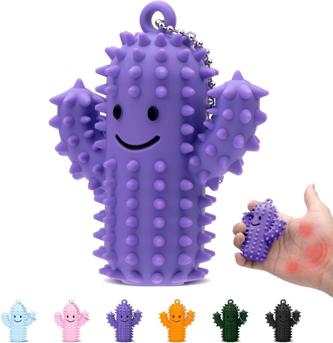 Speelgoed voor volwassenen Cactus Fidget Toys Sleutelhanger Sensorische speelgoed Adhd Spiky Grippie Stim Sleutelhanger Pijn Fidget Toys voor stressvermindering en concentratie