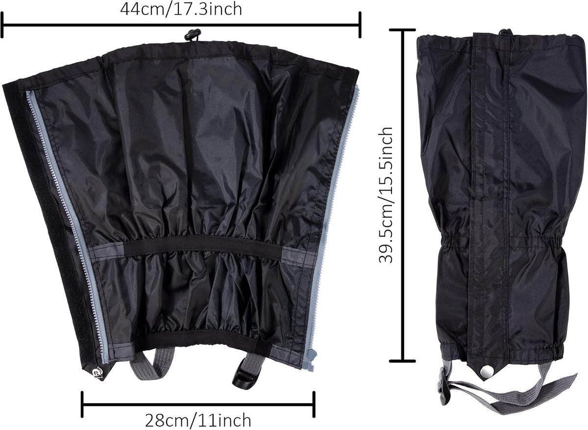 Beenkappen, ademende beenkappen, uniseks, outdoor legging, gaiters, bootafdekkingen, beschermers voor wandelen, lopen, klimmen, fietsen, 1 paar, zwart, zwart, 39.5cm