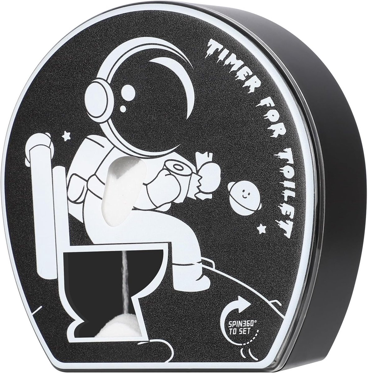5 minuten zandloper-time, creative zandloper timer,zandloper toilettimer, voor Kinderen Speelgoed, Papa of Echtgenoot (Zwart）