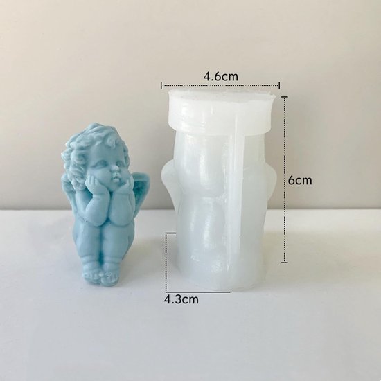 5 stuks 3D engel siliconenvorm mini kaarsvormen zeepvorm cake fondant siliconen vormen bakvorm zeep en chocolade decoraties — afbeelding 3
