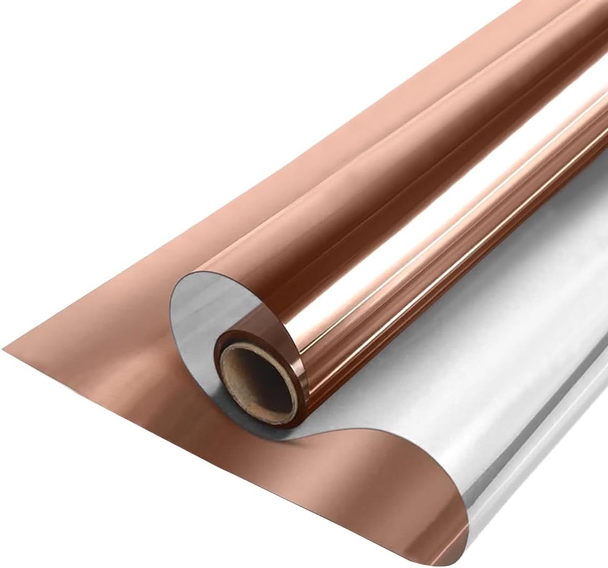 Raamtintfolie Eenrichtingsspiegelfolie Reflecterende Glastint Privacyfolie Warmte-isolatie Zonneblok Sticker Zonnebescherming Glasfolie Bruin Zilver 60cmX200cm