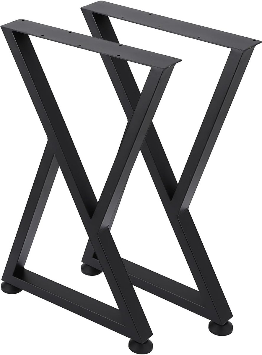 Danky Tafelpoten Metaal X-Vorm Zwart 71x46cm - Set van 2 Industrieel 200kg