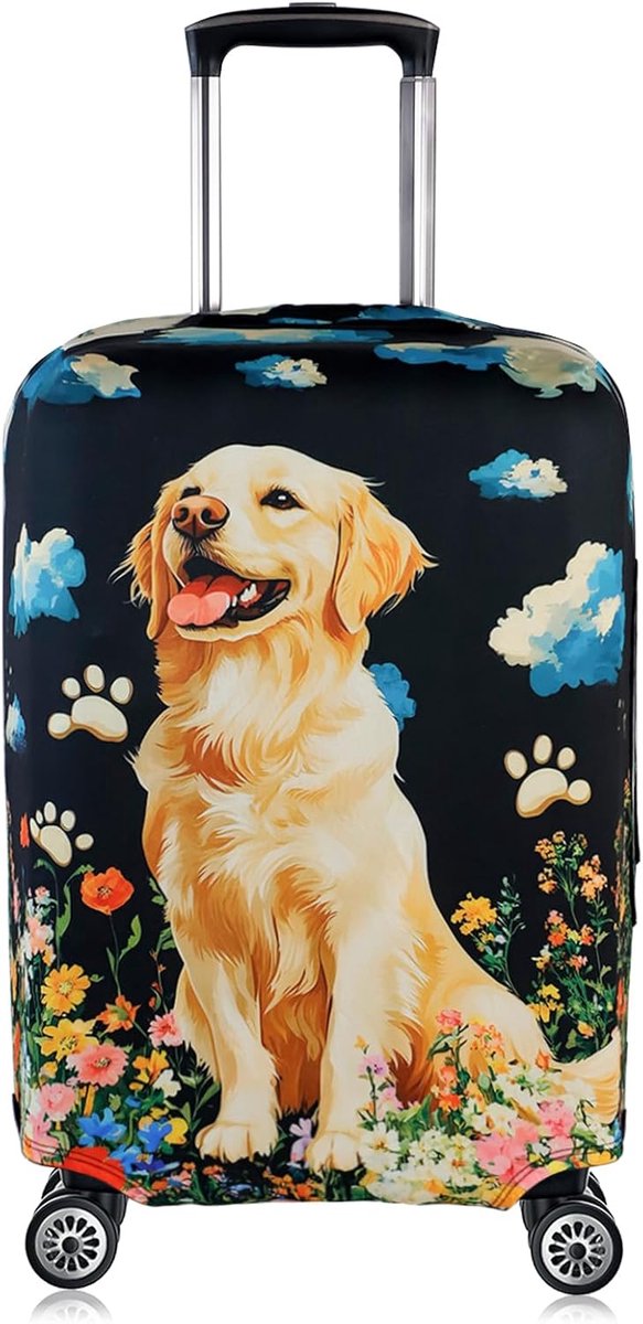 Kofferhoes, Gepersonaliseerde Bagage Cover, Anti-Kras Kofferbescherming, Elastische Wasbare Bagage Covers voor 19-21 inch Bagage, Kleur, Medium, Kleur: