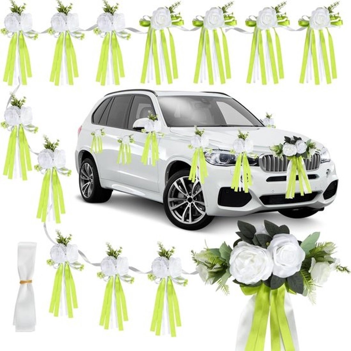 Autosieraden - Voor bruiloften en feesten - Met zuignappen en banden - Set van 13 stuks