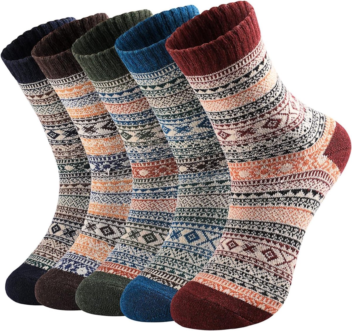 Wollen sokken Merino warme sokken dames, Dike Thermo Vintage wintersokken gebreide sokken kerstsokken voor dames