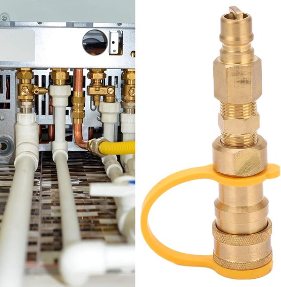 Vt products - Propaan Quick Release Fitting Adapter - Compacte Gas Quick Connect Adapter - Duurzaam en Betrouwbaar - 3/8in Messing Mannelijke - Perfec van Merkloos — afbeelding 3