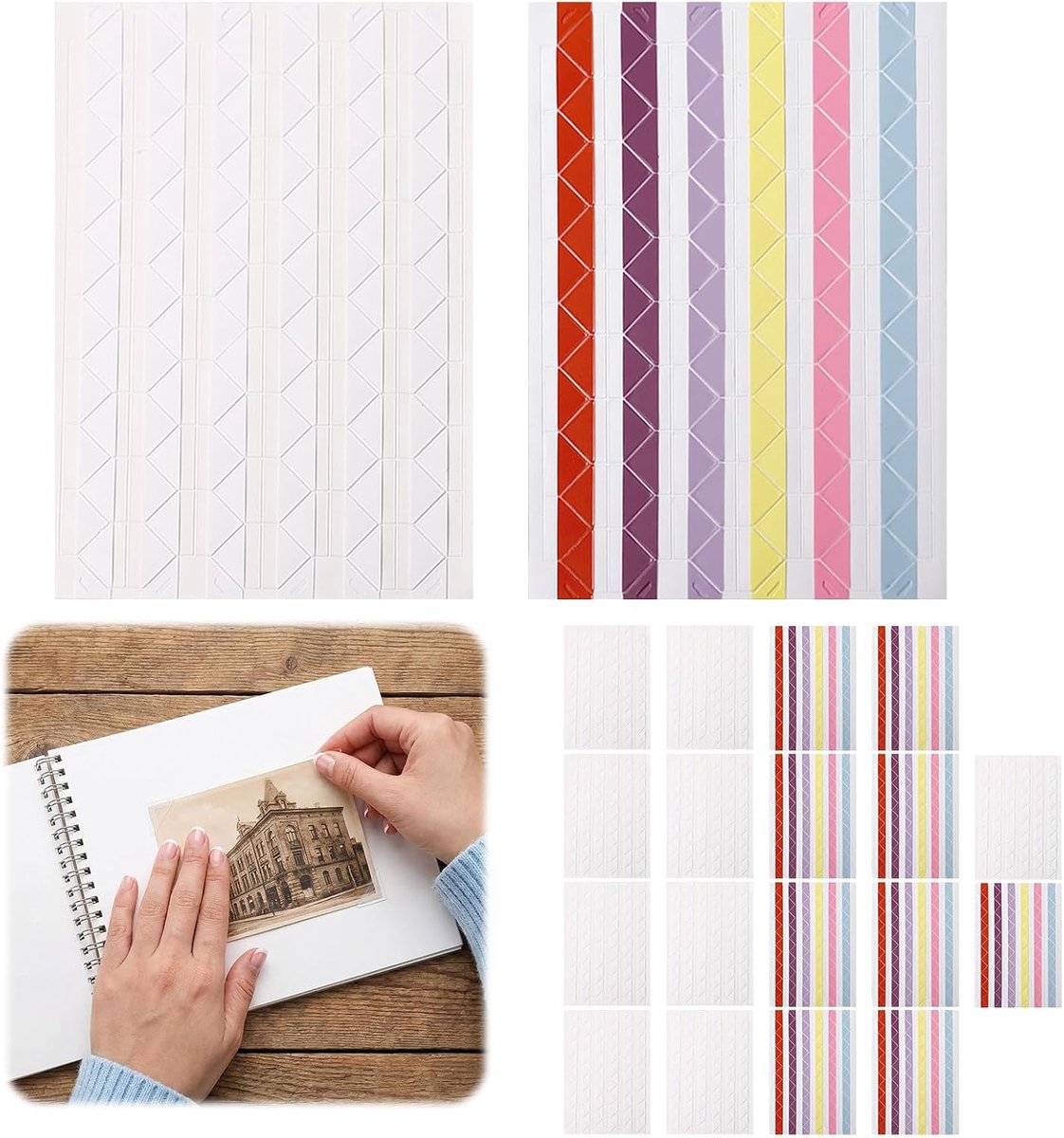 Photo Corners Self-Adhesive 2448 Pieces Photo Corners for DIY Decorative Photos Photo Album Scrapbooking Diary 24 - ShopVlot