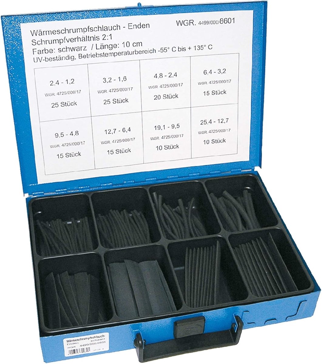 Dresselhaus 0/4499/000 06 assortment of heat shrink tubing ends 10 cm, color: black, 8601, 1 piece - ShopVlot
