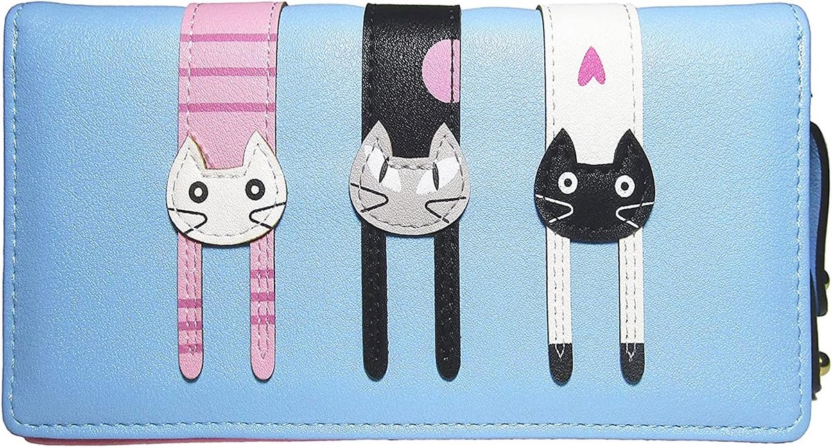 Portemonnee - Kleine Lange Ritssluiting - Kunstleer - Schattig Kat Ontwerp - Perfect Cadeau voor Vrouwen - ShopVlot