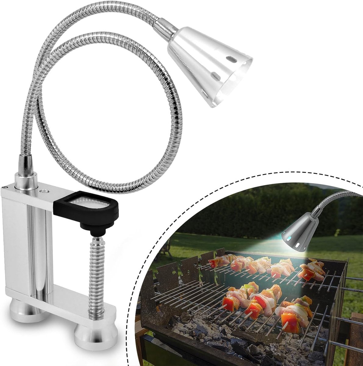 360° Flexibele LED Grill Lamp met Magnetische Bevestiging - Verstelbare Buitenverlichting voor BBQ en Werkzaamheden, Ideaal voor Hardscape en Tuinverlichting