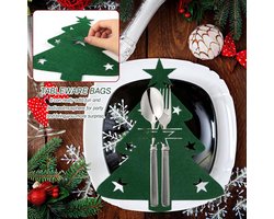 Christmas tree cutlery holder x 24 pieces, ACTOYS cutlery bag felt Christmas, cutlery bag Christmas tree, cutlery bag - ShopVlot