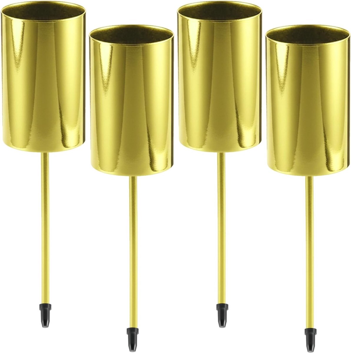4 stuks kaarsenhouders, adventskrans, goud, advent, kandelaar voor staafkaarsen, staafkaarsenhouder, metaal, kaarsenhouder, staafkaarsen, voor Kerstmis, decoratie, tafeldecoratie, kaarsen
