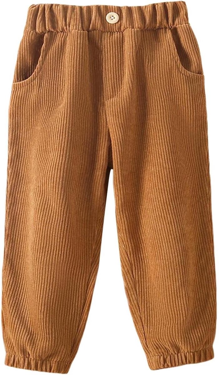 Corduroy broek voor meisjes, zacht en comfortabel, met elastische tailleband, ideaal voor dagelijks gebruik en outdooractiviteiten.