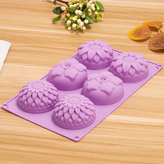 2Pcs Bloemvormen, Siliconenvormen, Diy Bakhulpmiddelen, Kan Chocolade, Desserts, Zeep, Aromatherapie Maken — afbeelding 4