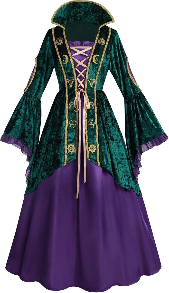 Heksenkostuum voor vrouwen, Sanderson zussen, cosplay kostuum, Hocus Pocus Halloween jurk, middeleeuws heksenkostuum