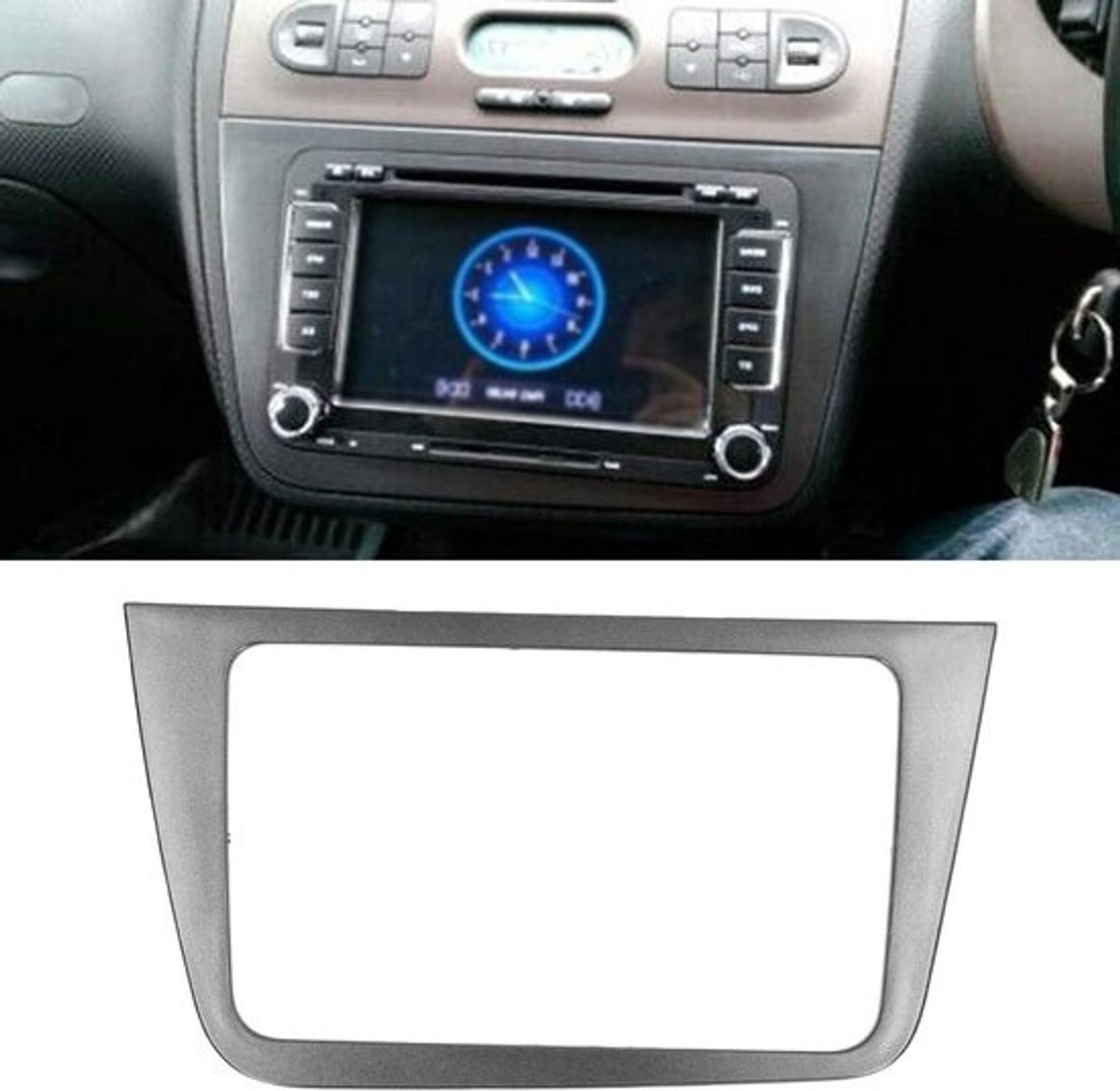 Grijze 2-DIN-radio-mountfascia - Dashboardframe voor Seat Altea 2004-2015 - Geschikt voor autoradio's en audio-installaties