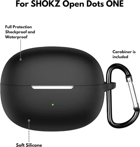 Beschermhoes compatibel met SHOKZ OpenDots ONE Draadloze Oordopjes | Schokbestendige Beschermer met Karabijnhaak — afbeelding 3