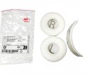 Coussinets d'oreille blancs avec R et L, et un coussin de bandeau blanc pour un casque. Emballage plastique INF.