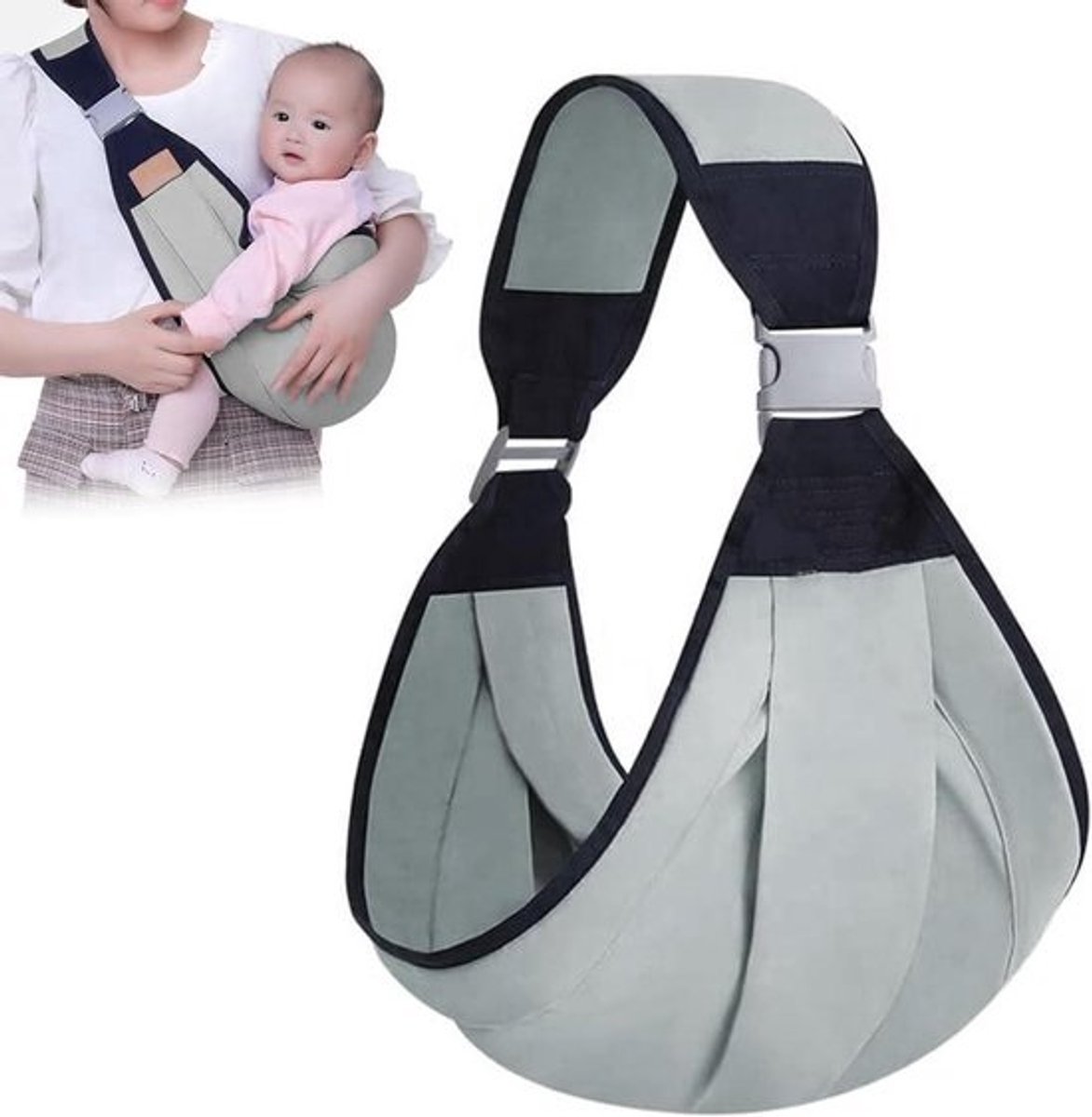 Verstelbare babydraagdoek - Ademend - Voor peuters tot 20 kg - Grijs