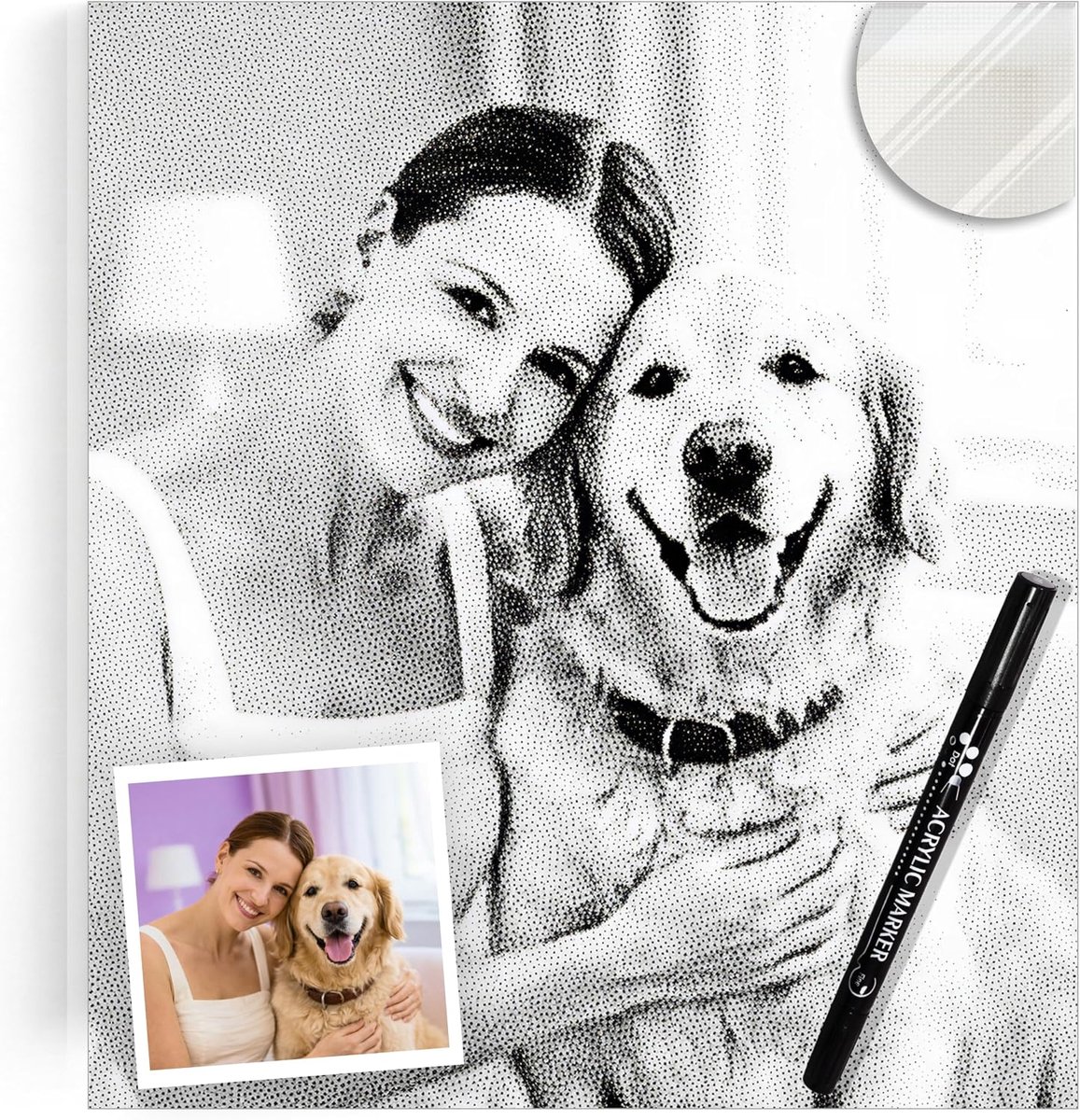 Gepersonaliseerd Stippen Schilderij 30x40 cm - 5D Dot Painting | Op plexiglas plaat, met dottingpennen, gemaakt in de EU, alternatief voor diamond painting, ideaal als cadeau of decoratie