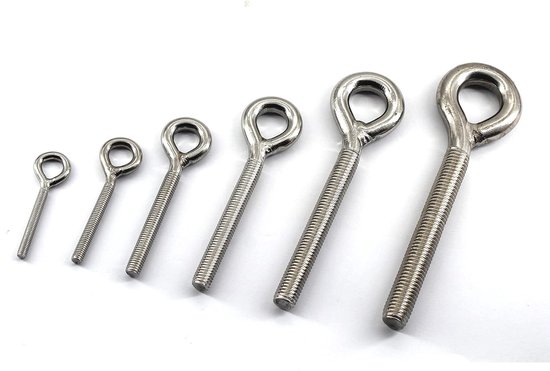 Dailygoods- Oogbout 20 Stuks - Roestvrij Staal 304 - M5 Draaddiameter 5mm - Lengte 35mm - Corrosiewerend - Geschikt voor Binnen/Buitengebruik - Oogbouten van Dailygoods — afbeelding 3