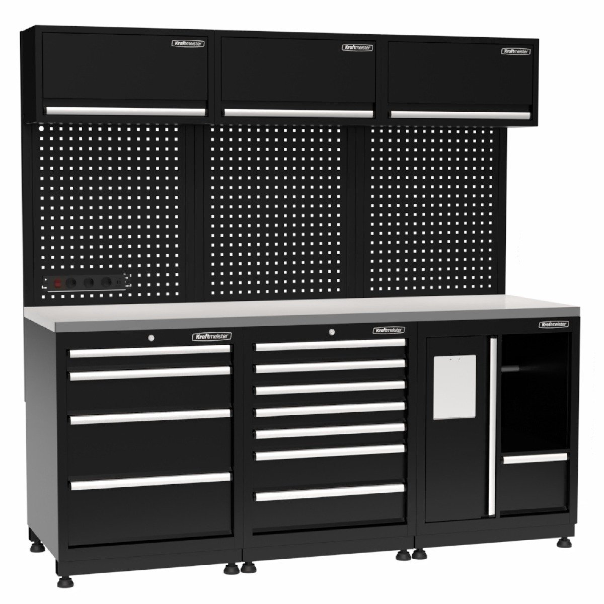 Kraftmeister Pro werkplaatsinrichting Alice Springs RVS zwart