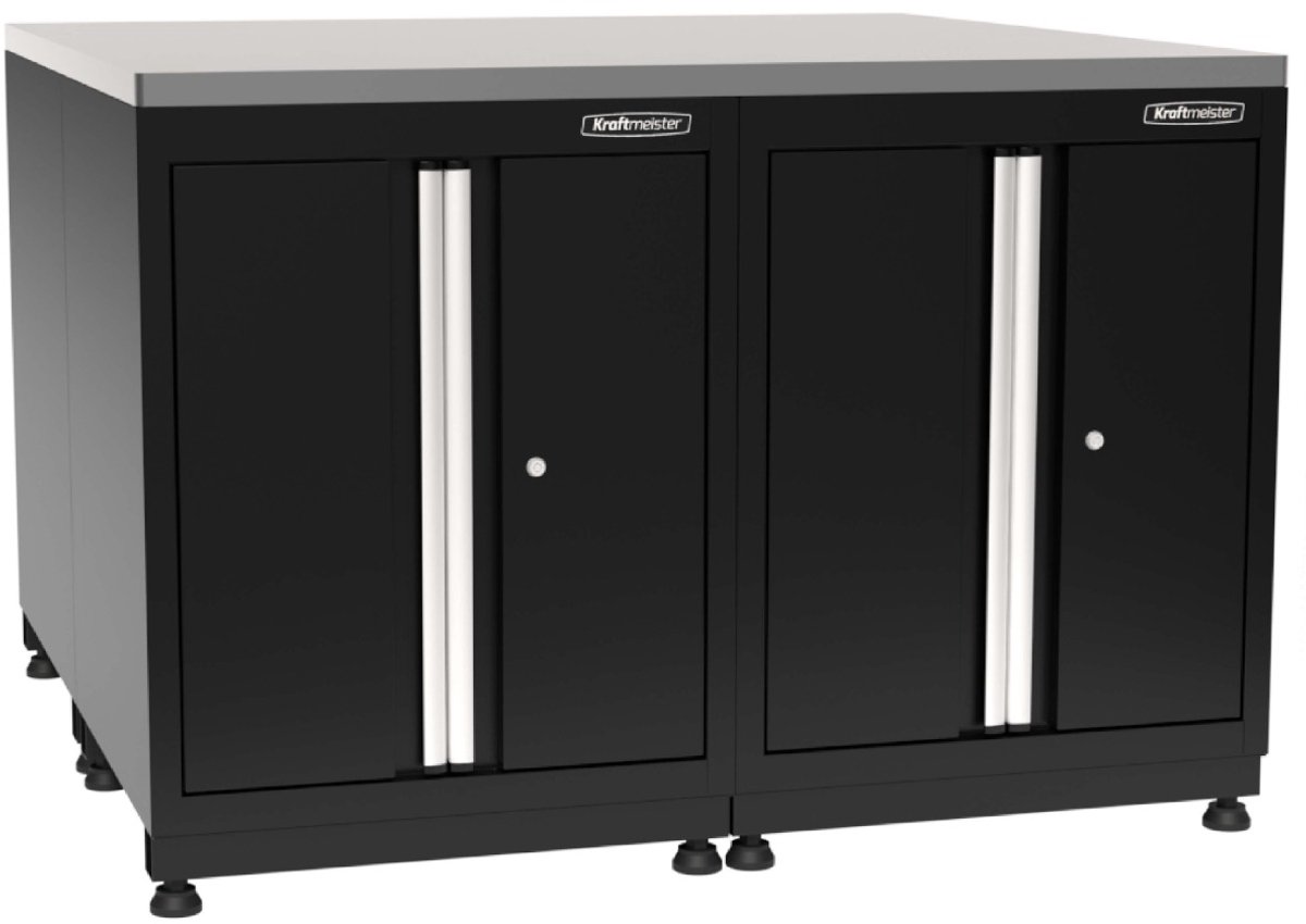 Kraftmeister Pro werkplaatseiland Peel Island RVS zwart