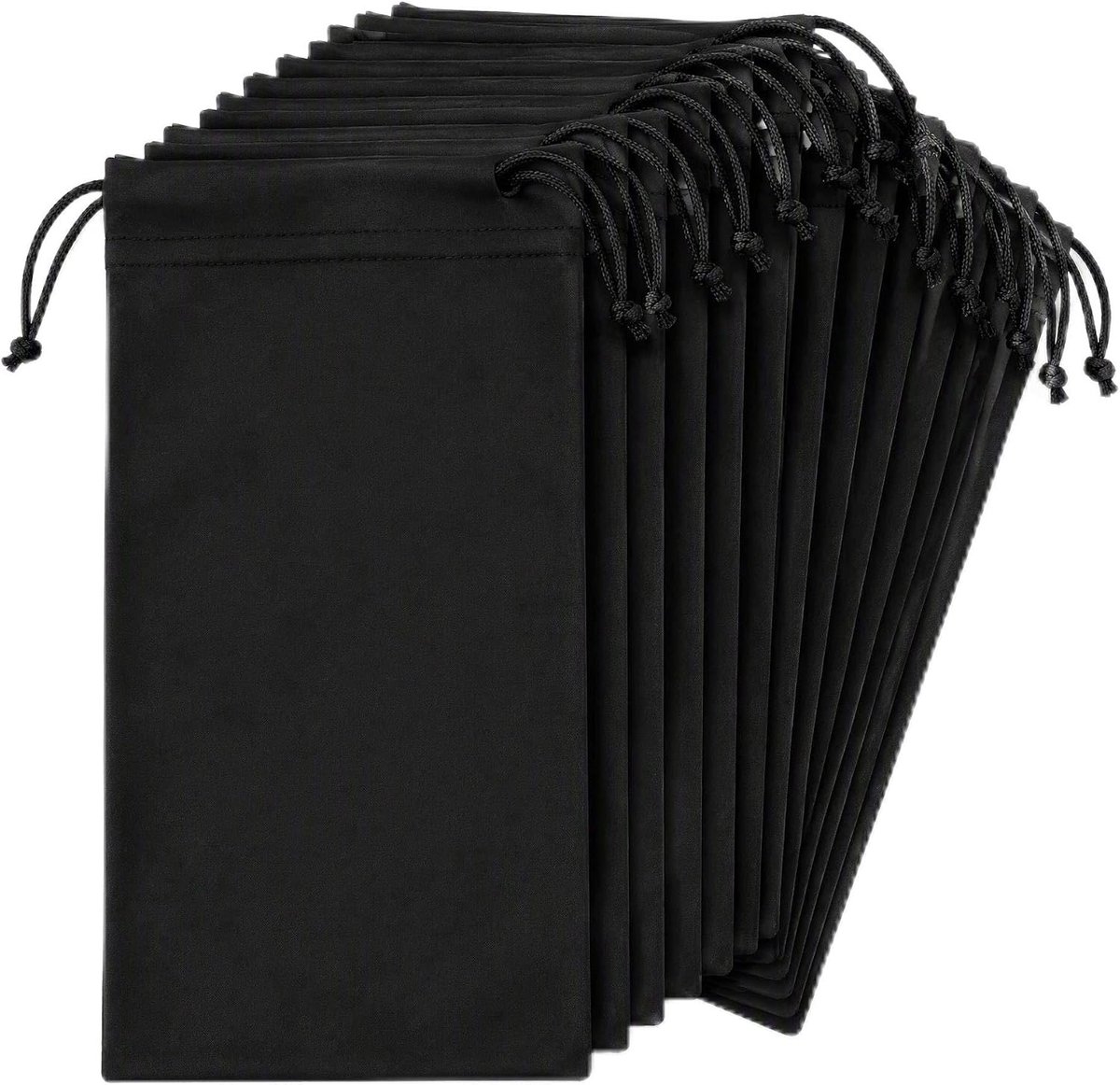 15 Stuks Zachte Brillenetui, Zwarte Zonnebril Etui, Flexibele Brillentas Voor Bescherming Tegen Krassen En Stof, Opberghoes Voor Brillen, Kabels, Sieraden En Accessoires Voor Reizen