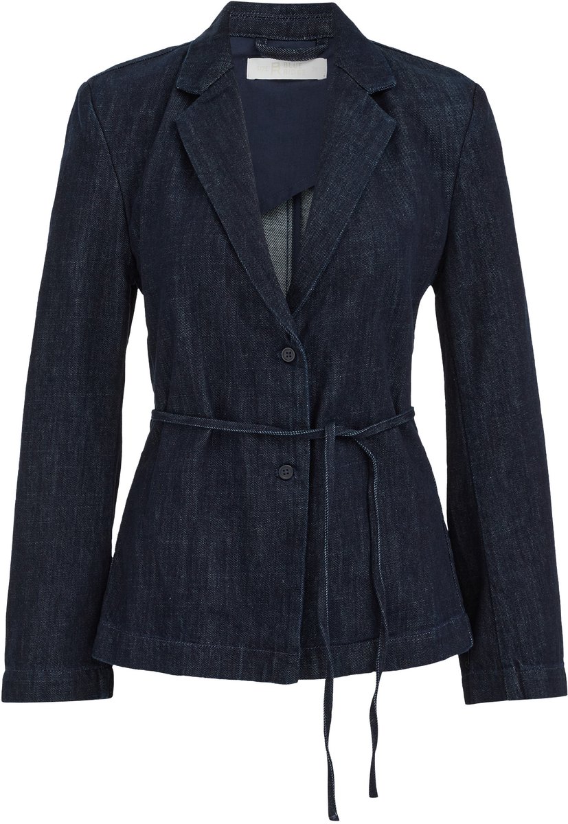 WE Fashion Dames relaxed fit denim blazer met ceintuur