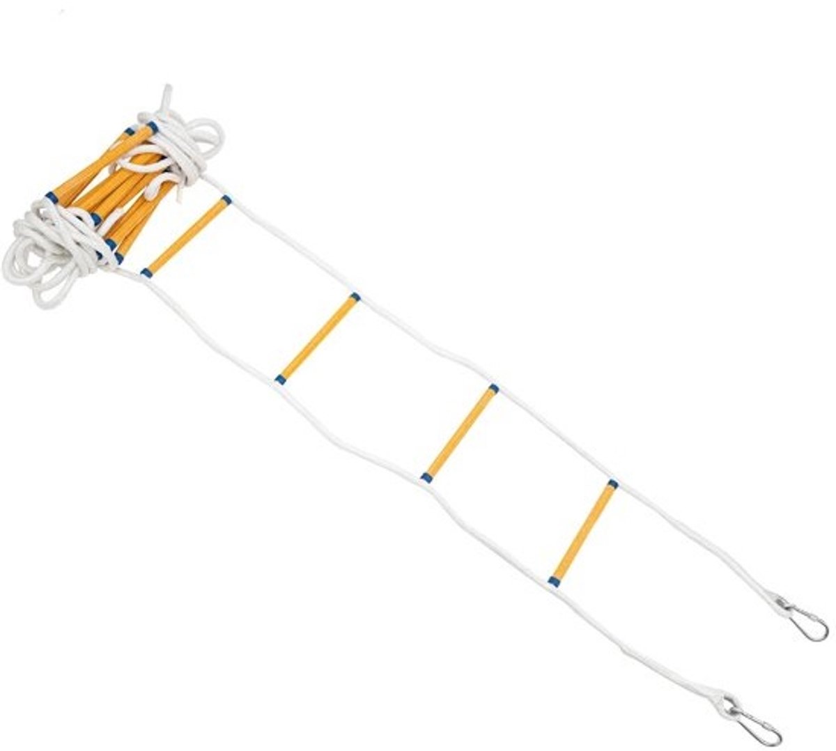 Stemily-vluchtladder - Touwladder - Voor brandveiligheid - Multifunctioneel - Inclusief 2 haken - 12 meter - Tot 200 kg