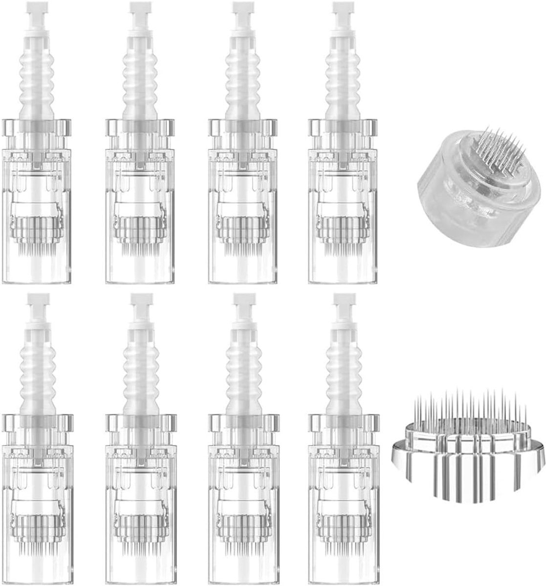 8 universele reservenaalden, micro-naalden, naaldpatronen voor auto micro naaldenroller, instelbaar, elektrische microneedling-pen, micro derma pen
