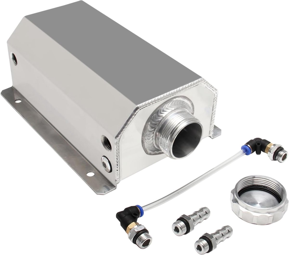 Coolant Overflow Tank 2L Expansion Catch Can Universal Radiator Polished Aluminium Expansion Tank Automotive Motor Koelmiddel Recovery Kits Radiator Tank Tank
