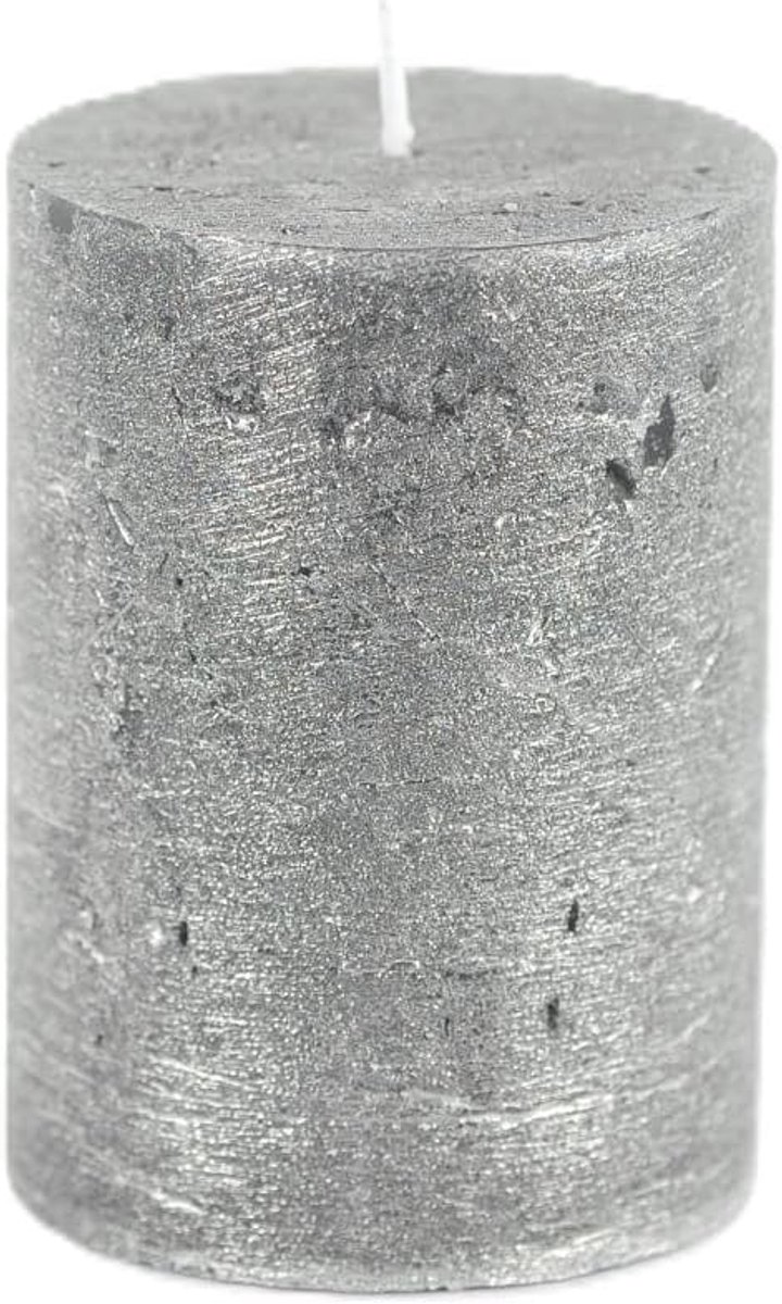Stompkaars zwart-zwart zilver D 6 cm H 8 cm - set van 3 - sfeervol - geschikt voor elke ruimte - SnelShoppen