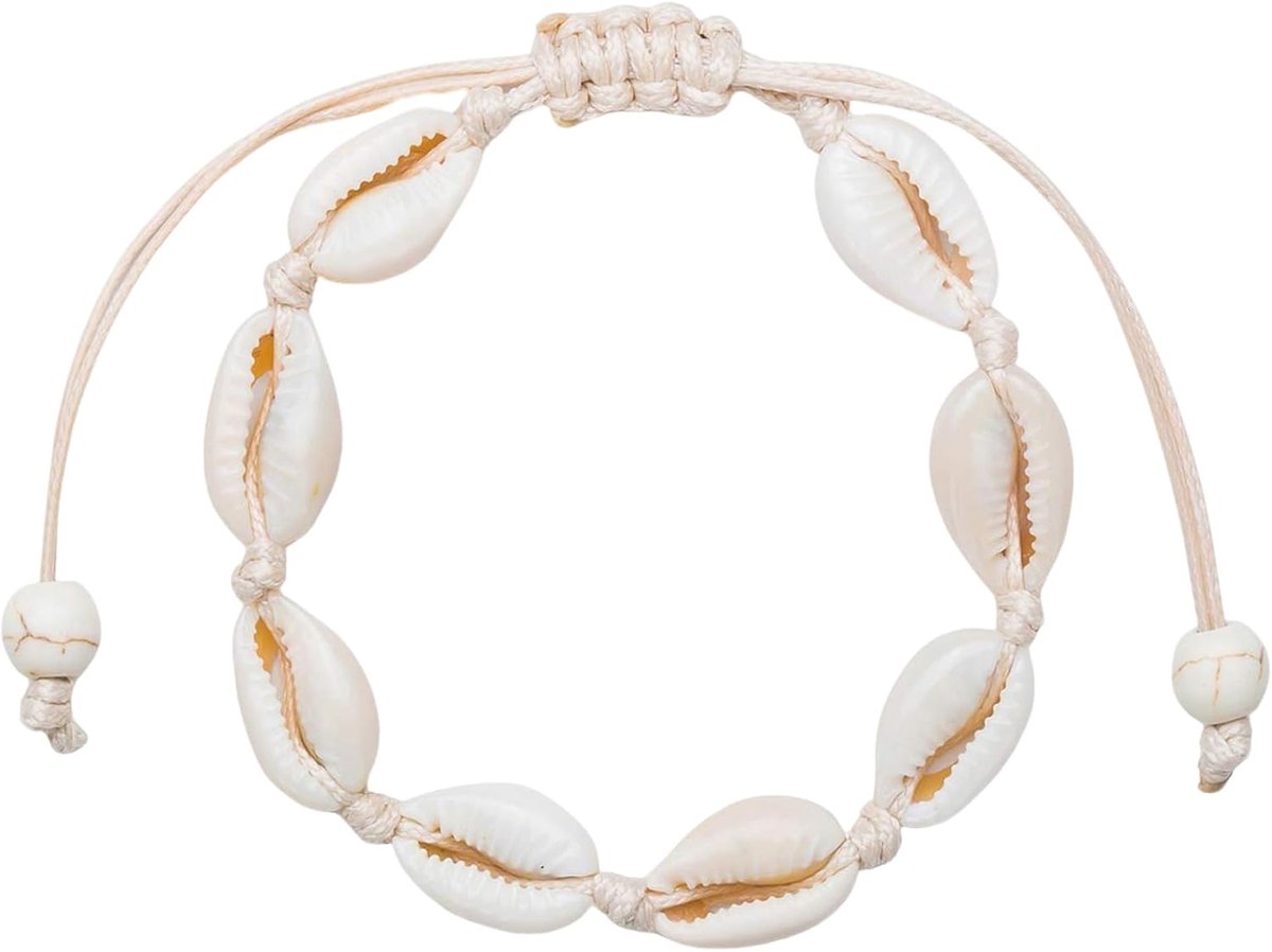 Enkelbandje voor dames, schelpen, cowrie schelpen, enkelketting, boho, verstelbaar, voor vrouwen, meisjes, Hawaii - ShopVlot
